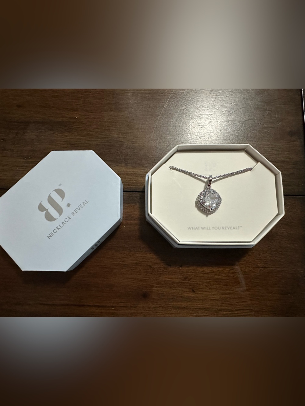 Bp Silver Cubic Zirconia Halo Pendant Necklace - White